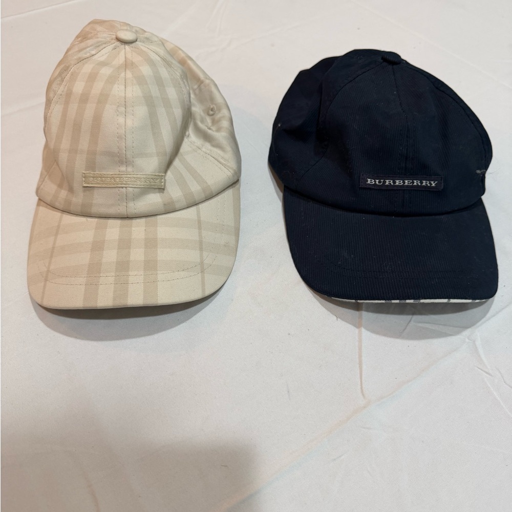 Burberry Check Beige and Solid Black Caps
